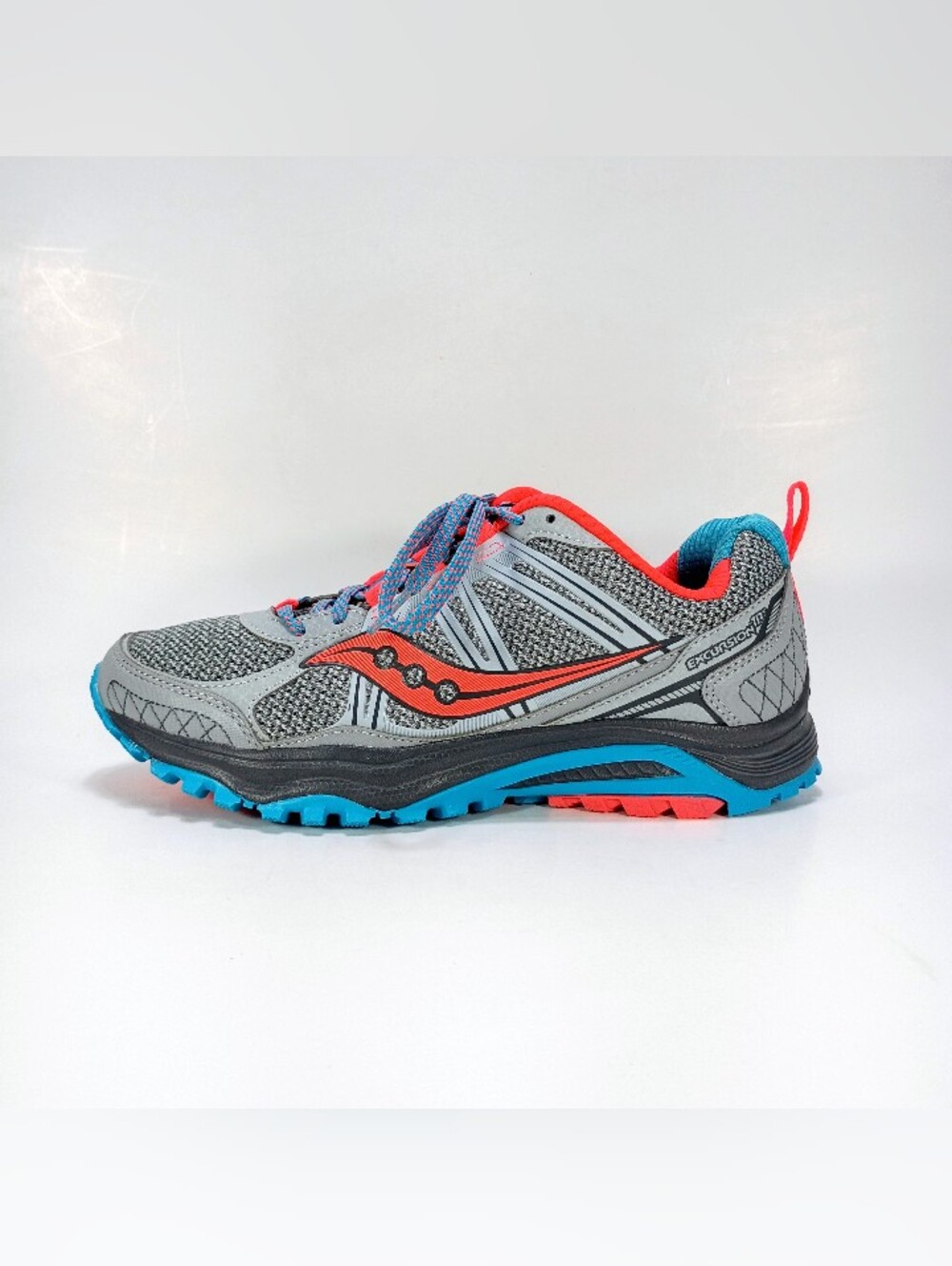 Saucony Excursion TR10 Womens 7 Wide Fit Gray Running Shoes Sneakers - Picture 4 of 10